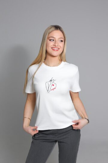 Biała koszulka z haftem 4anglels